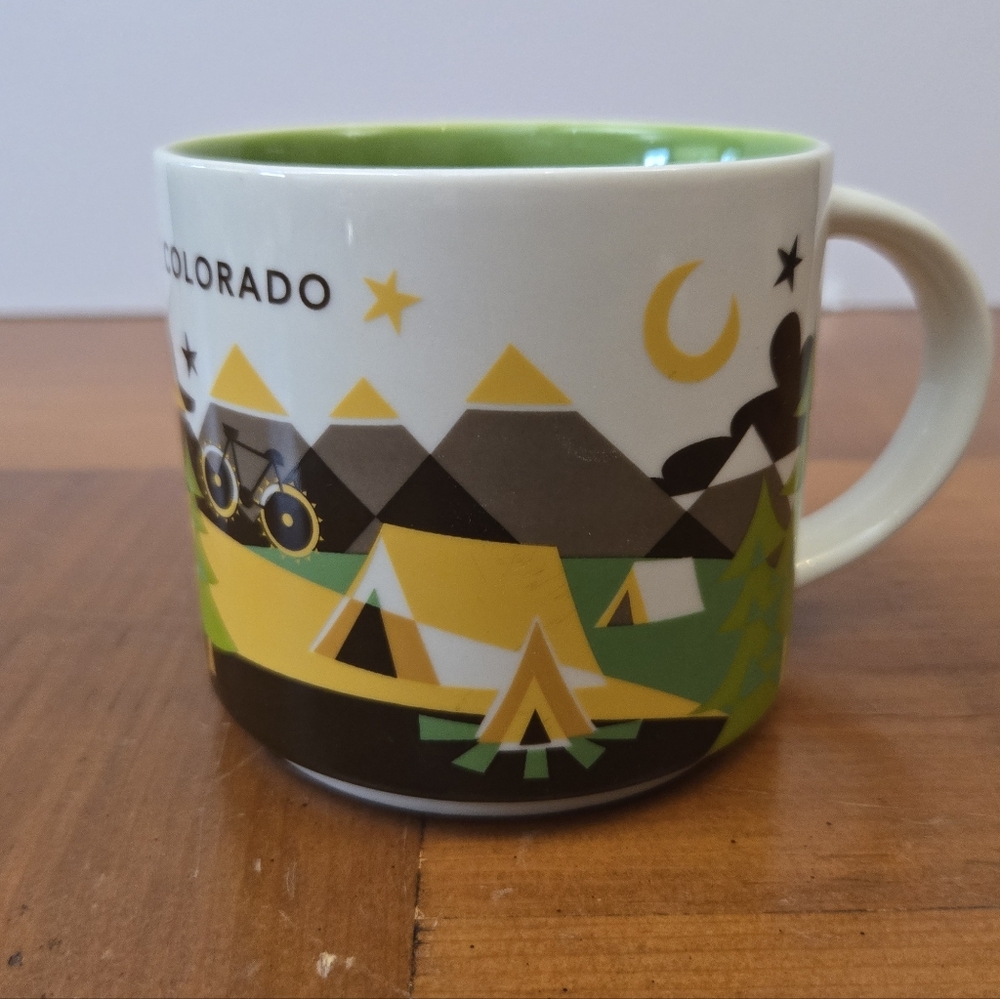 Colorado Starbucks You Are Here Mug with Green Interior